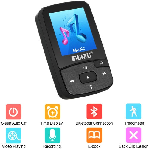 RUIZU X50 8GB 1.5in BT مشغل MP3 MP4 مع شاشة