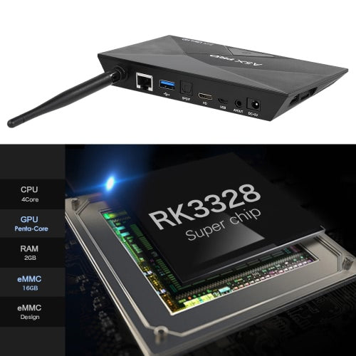 A5X PRO صندوق التلفزيون الذكي أندرويد 7.1 RK3328 2G / 16G