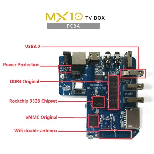 MX10 Android 8.1 TV Box 4GB / 32GB 4K Supported