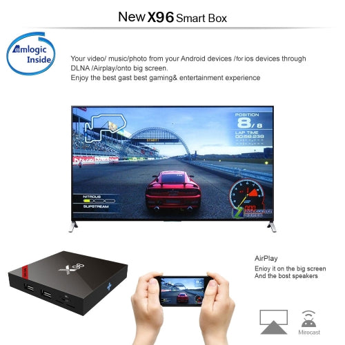 X96 أندرويد 7.1.2 مشغل الوسائط TV Box 1 جيجابايت / 8 جيجابايت