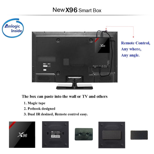 X96 أندرويد 7.1.2 مشغل الوسائط TV Box 1 جيجابايت / 8 جيجابايت