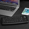 E30 2.4GHz Wireless QWERTY Keyboard with Trackball Mouse Black