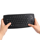 E30 2.4GHz Wireless QWERTY Keyboard with Trackball Mouse Black