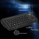 E30 2.4GHz Wireless QWERTY Keyboard with Trackball Mouse Black