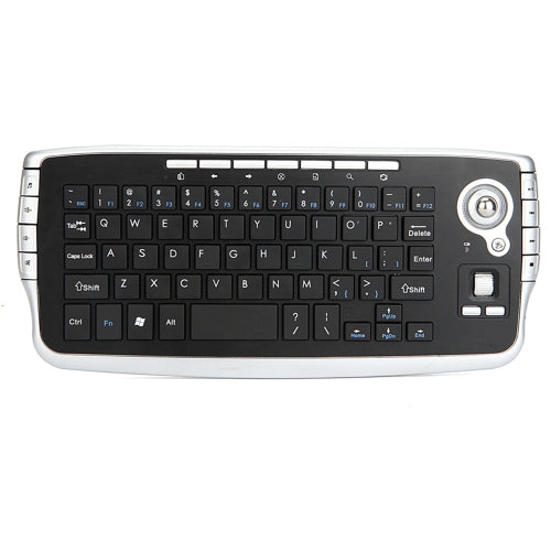 E30 2.4GHz Wireless QWERTY Keyboard with Trackball Mouse Black