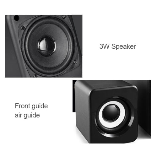 SADA D-203 USB Wired Combination Speaker Computer Speaker Bass Stereo Music Player Subwoofer Sound Box for Desktop Laptop Notebook Tablet PC Smart Phone