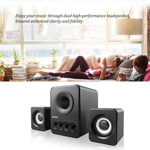 SADA D-203 USB Wired Combination Speaker Computer Speaker Bass Stereo Music Player Subwoofer Sound Box for Desktop Laptop Notebook Tablet PC Smart Phone