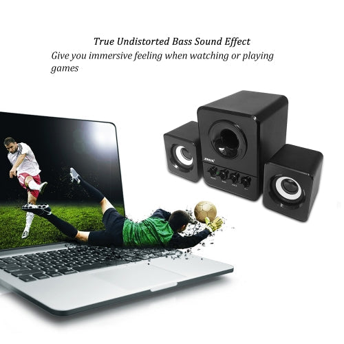 SADA D-203 USB Wired Combination Speaker Computer Speaker Bass Stereo Music Player Subwoofer Sound Box for Desktop Laptop Notebook Tablet PC Smart Phone