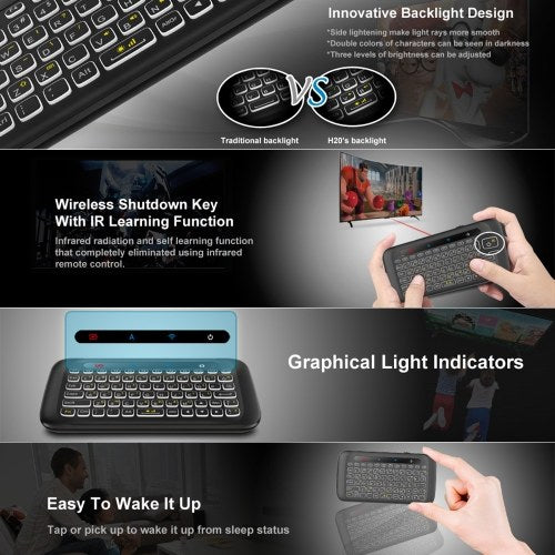 2.4GHz Backlight Colorful Wireless Keyboard with Large Touch Panel