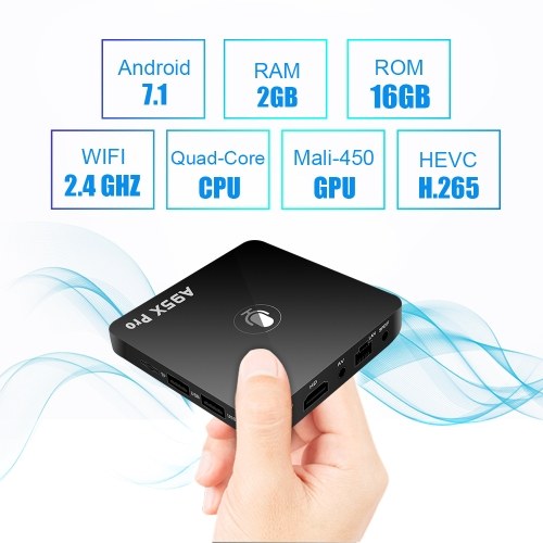 A95X Pro Android 7.1 TV Box 2GB / 16GB مع جهاز التحكم عن بعد الصوتي