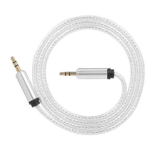 3.5 mm Jack Auxiliary Audio Cable Male to Male Auxiliary Audio Cable for Car/Phone/Laptop,Silver