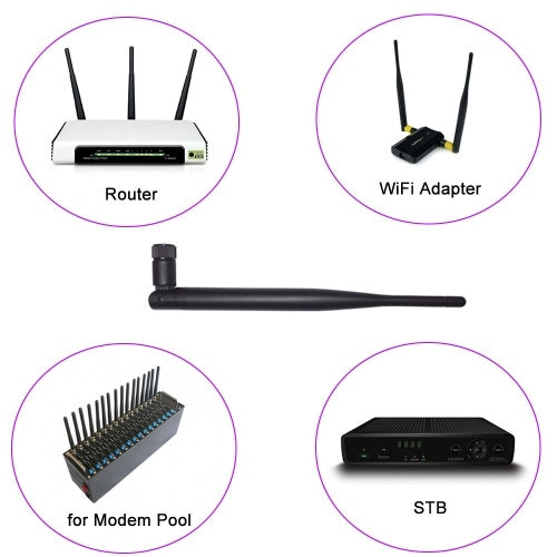 2.4GHz 5dBi WiFi Antenna Aerial w/ RP-SMA Male Connector & 21cm SMA Adapter Cable for Wireless Router WiFi Adapter STB Modem Pool