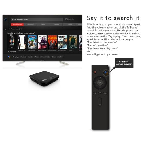 MECOOL M8S PRO ATV TV Box with Voice IR Remote Control