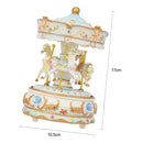 Mini Carousel Clockwork Castle in the Sky Music Box Colorful LED