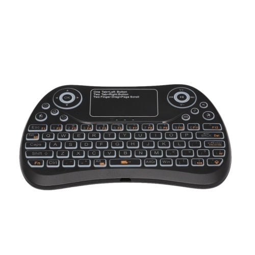 2.4GHz Mini Wireless Keyboard Touch Pad Mouse Combo RGB QWERTY Backlit Keyboard with Rechargeable Battery for Android TV Box Projector PC Laptop Wireless Smart Remote Controller