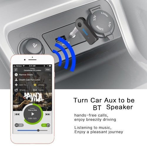 3.5mm Wireless BT AUX Audio Stereo Music Home Car Receiver Adapter