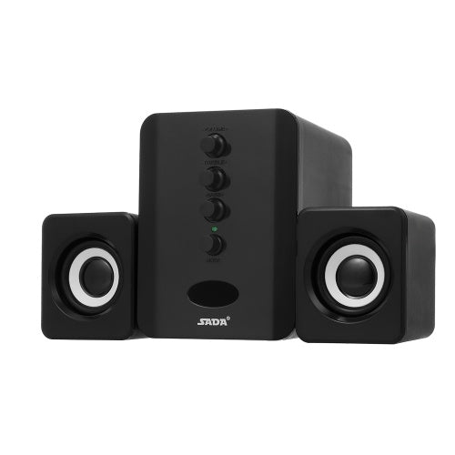 SADA D-202 USB Wired Bluetooth Speaker Set Computer Speakers Bass Music Player Subwoofer Sound Box for Desktop Laptop Tablet PC Smart Phone