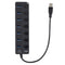 USB 3.0 HUB Splitter 7 Ports with On/Off Switches High Speed 5Gbps Micro Multiple USB Port Expander for PC Computer