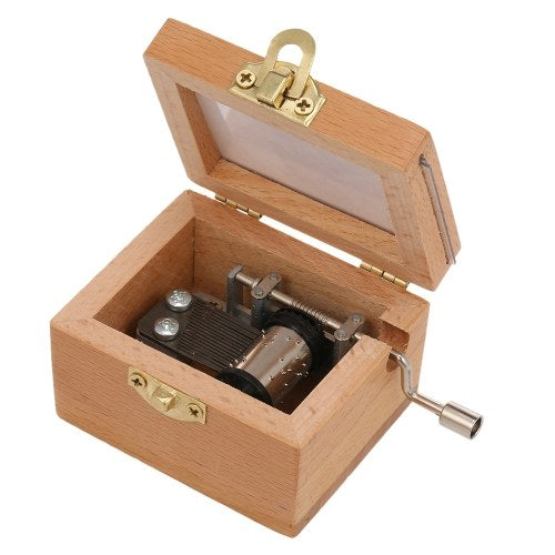 Wooden Hand Crank Music Box Hand-operated Music Case Creative Children Toy Festival Presents Birthday Gifts for Girls