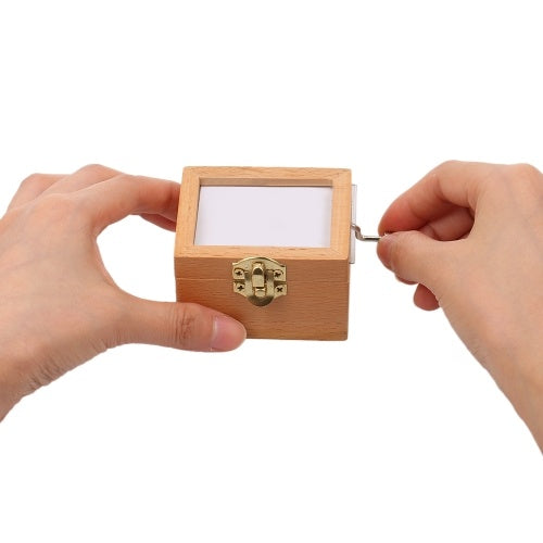 Wooden Hand Crank Music Box Hand-operated Music Case Creative Children Toy Festival Presents Birthday Gifts for Girls