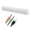 SADA V-198 USB Powered Sound Bar Computer Speakers with LED Lights 3.5mm Audio Mic Plug Wired Soundbar Speaker for PC Cellphone Tablets Desktop Laptop