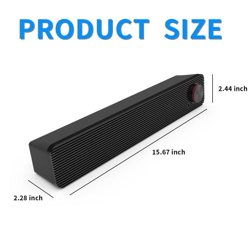 مكبر صوت Smalody Soundbar للكمبيوتر 3.5 مم سلكي مكبرات صوت تعمل بمنفذ USB للهاتف المحمول والكمبيوتر المحمول