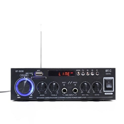 Mini Power Amplifier Audio MP3 Player FM Radio BT Digital Audio Receiver