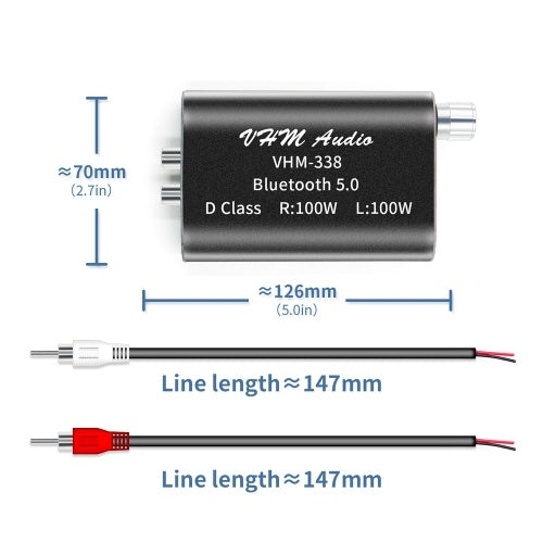 VHM338 بلوتوث صغير 5.0 مضخم رقمي Hifi ستيريو لاسلكي استقبال الصوت السلطة أمبير 100 واط + 100 واط مكبرات صوت السيارة