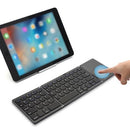 Mini 3-Folding Keyboard BT Foldable Cordless Keypad with Touchpad for Tablets Phone