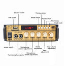 Mini 2CH شاشة الكريستال السائل HIFI الصوت ستيريو مكبر كهربائي BT راديو FM المحمولة سيارة المنزل 600 واط التحكم عن بعد مضخم الصوت