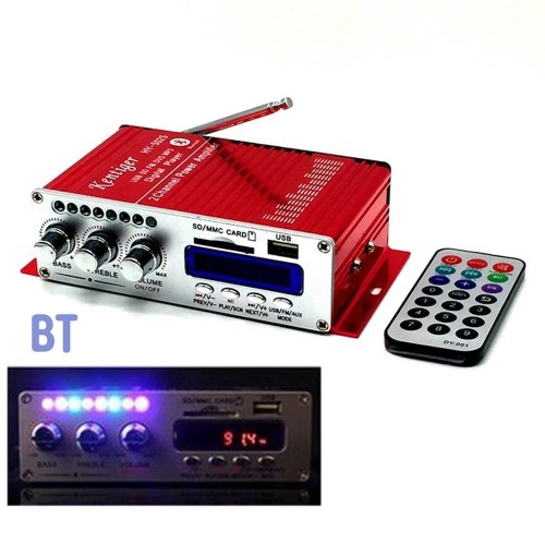 Mini BT Stereo Audio Power Amplifier Portable Sound Amp with Remote Control for Home and Car