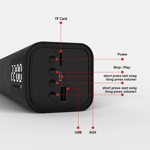 مشغل صوت بلوتوث مكبر صوت لاسلكي مضخم صوت ثلاثي الأبعاد مكبرات صوت محيطة راديو FM ساعة TF USB للكمبيوتر المنزلي والتلفزيون