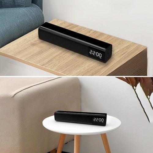 Bluetooth Soundbar Audio Player Wireless Speaker Subwoofer 3D Surround Speakers FM Radio Clock TF USB for Home TV PC