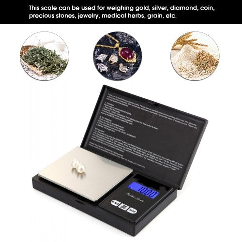 500g x 0.1g Mini Portable Jewelry Scale High Accuracy LED Digital Pocket Scale Gold Silver Diamond Electronic Digital Scale