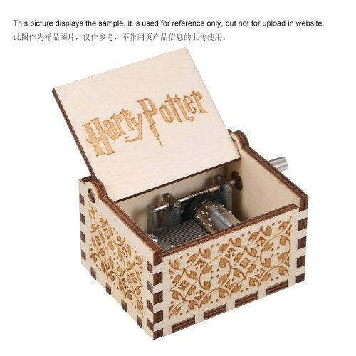 Wood Music Box Mini Vintage Engraved Hand-Operated Musical Box Birthday Christmas Valentine's Day Exquisite Gift