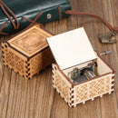 Wood Music Box Mini Vintage Engraved Hand-Operated Musical Box Birthday Christmas Valentine's Day Exquisite Gift