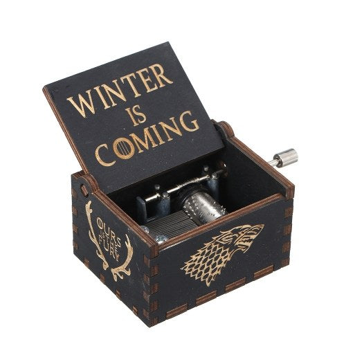 Wood Music Box Mini Vintage Engraved Hand-Operated Musical Box Birthday Christmas Valentine's Day Exquisite Gift