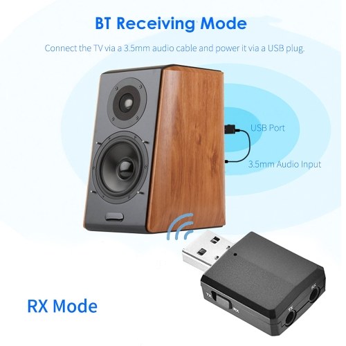 BT 5.0 Wirelessly Receiver Audio Adapter Transmitter 3.5mm Music AUX Car