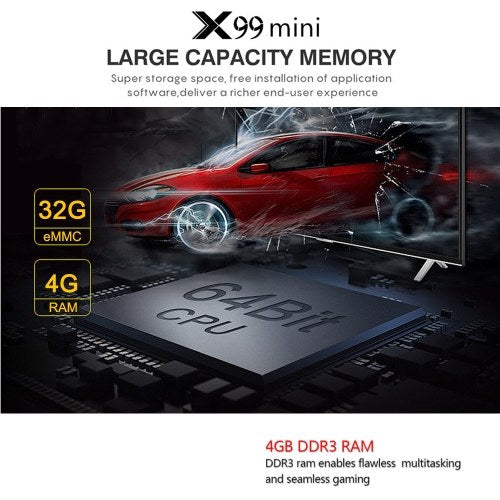 X99 MINI Smart Android 9.0 TV Box 4GB / 32GB