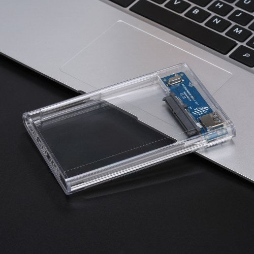 USB 3.0 HDD Case Box Hard Drive Enclosure Compatible with 2.5-inch SATA HDD Enclosure Universal Transparent