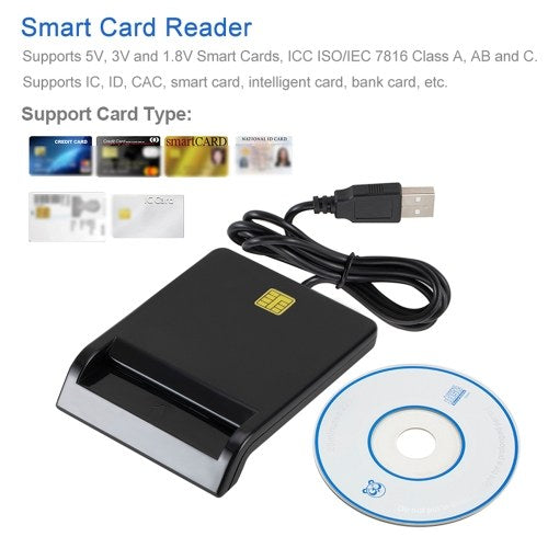 USB 2.0 Smart Card Reader Smart IC Card Reader For Bank Card IC/ID EMV Card Reader USB-CCID ISO7816 for Windows 7 8 10 Linux OS