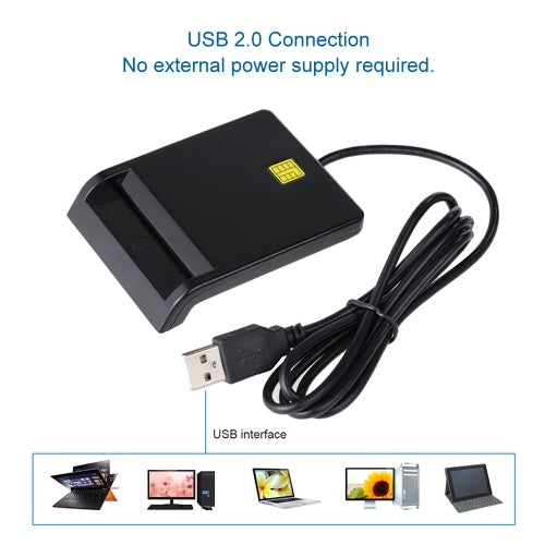 USB 2.0 قارئ البطاقات الذكية الذكية IC قارئ بطاقات لبطاقة البنك IC/ID EMV قارئ بطاقات USB-CCID ISO7816 لنظام التشغيل Windows 7 8 10 Linux OS