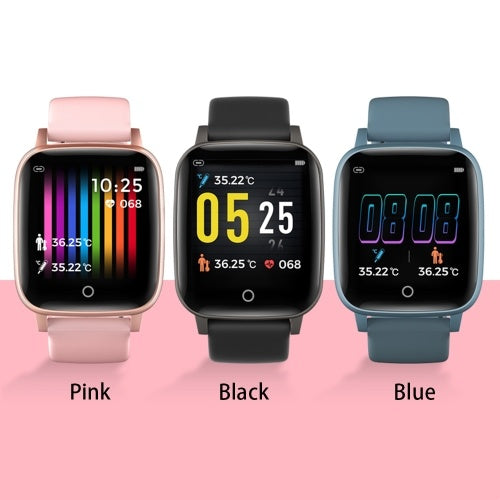 T1S Fitness Watch 1.3in Color Screen Sport Intelligent Fitness Tracker IP67 Waterproof Heart Rate Sleep Quality Temperature   Monitoring Wrist Watch