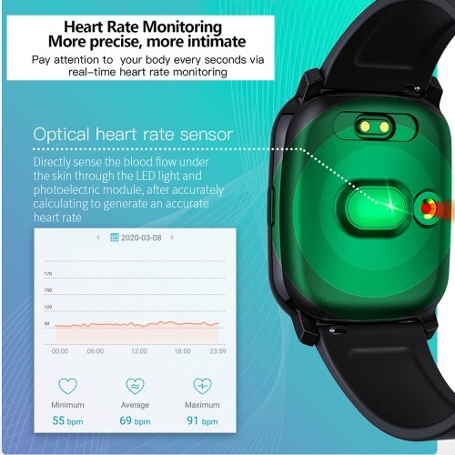 Smart Sport Band Forehead Wrist Thermometer Fitness Tracker Bracelet Smart Watch Heart Rate Monitor Wristband Color Screen Waterproof Information Reminder