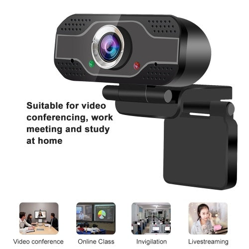 1080p Full HD Webcam USB Web Camera  Clip-On Webcams with Microphone for Computer PC Laptops Video Conference