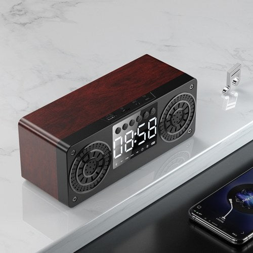 A10 Portable Bluetooth 5.0 Speaker Alarm Clock Radio Wireless Speakers Support TF Card U Disk AUX IN FM Radio for Smart Phone Tablet PC