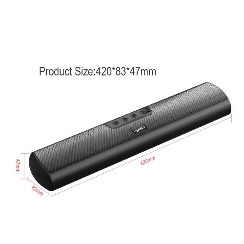 HXSJ Q3 Wireless Bluetooth 5.0 Speakers 20W Soundbar Home Theater 3D Stereo Sound Bar with Mic AUX IN USB TF Card Music Playback for TV Latop PC Smartphone