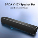 SADA V-103 Speaker Bar Computer Speakers Stereo HiFi Sound Wired Computer Sound Bar Rich Bass USB Powered Soundbar Speaker for PC TV Smart Phone Tablets Desktop Laptop