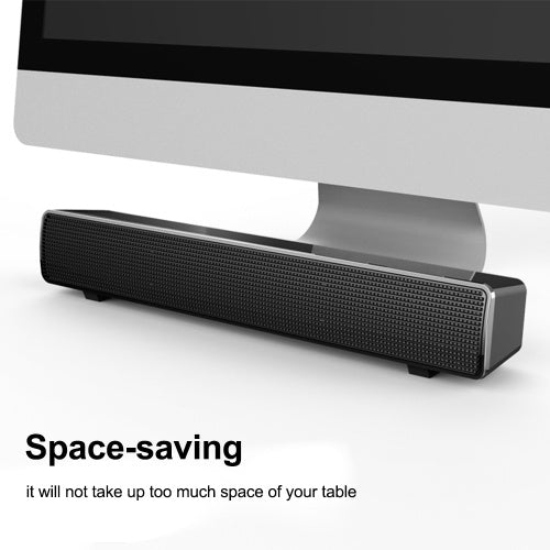 SADA V-103 Speaker Bar Computer Speakers Stereo HiFi Sound Wired Computer Sound Bar Rich Bass USB Powered Soundbar Speaker for PC TV Smart Phone Tablets Desktop Laptop