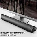 SADA V105 Speaker Bar Computer Speakers Wired Computer Sound Bar Stereo USB Powered Mini Long Soundbar Speaker with HiFi Sound Rich Bass for TV PC Cellphone Tablets Desktop Laptop